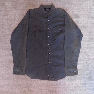 Vintage 70s woolrich made in USA grey button up shirt